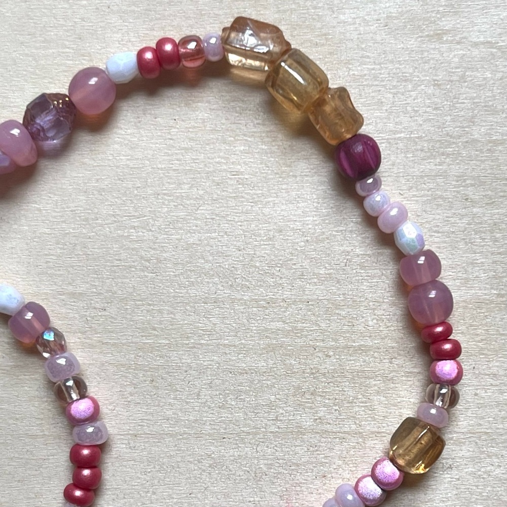 *sold* HANDMADE GLASS NECKLACE | Glass Chunkies One of a Kind Readymade Necklace - Picture 6 of 9